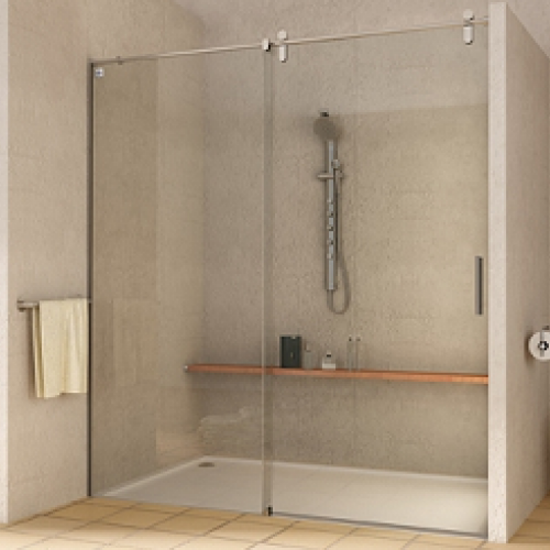Mampara de ducha con dos paneles de cristal